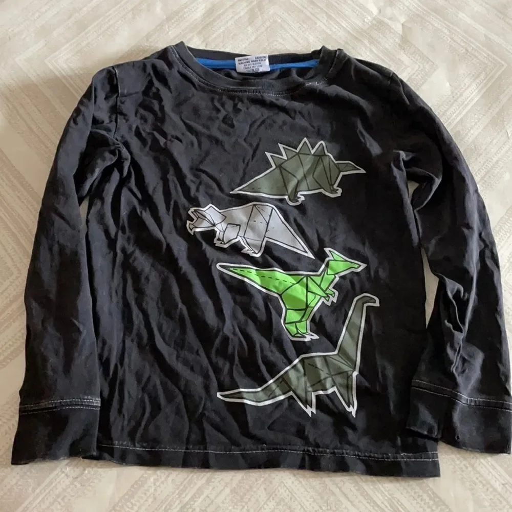 Mish Boys Black Long Sleeve T-Shirt Dinosaur Graphics